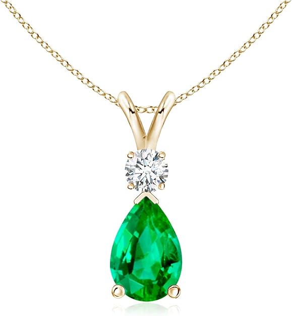 Emerald Teardrop Necklace Image