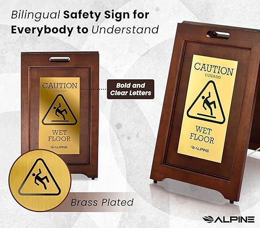 Wooden Fancy Wet Floor Sign
